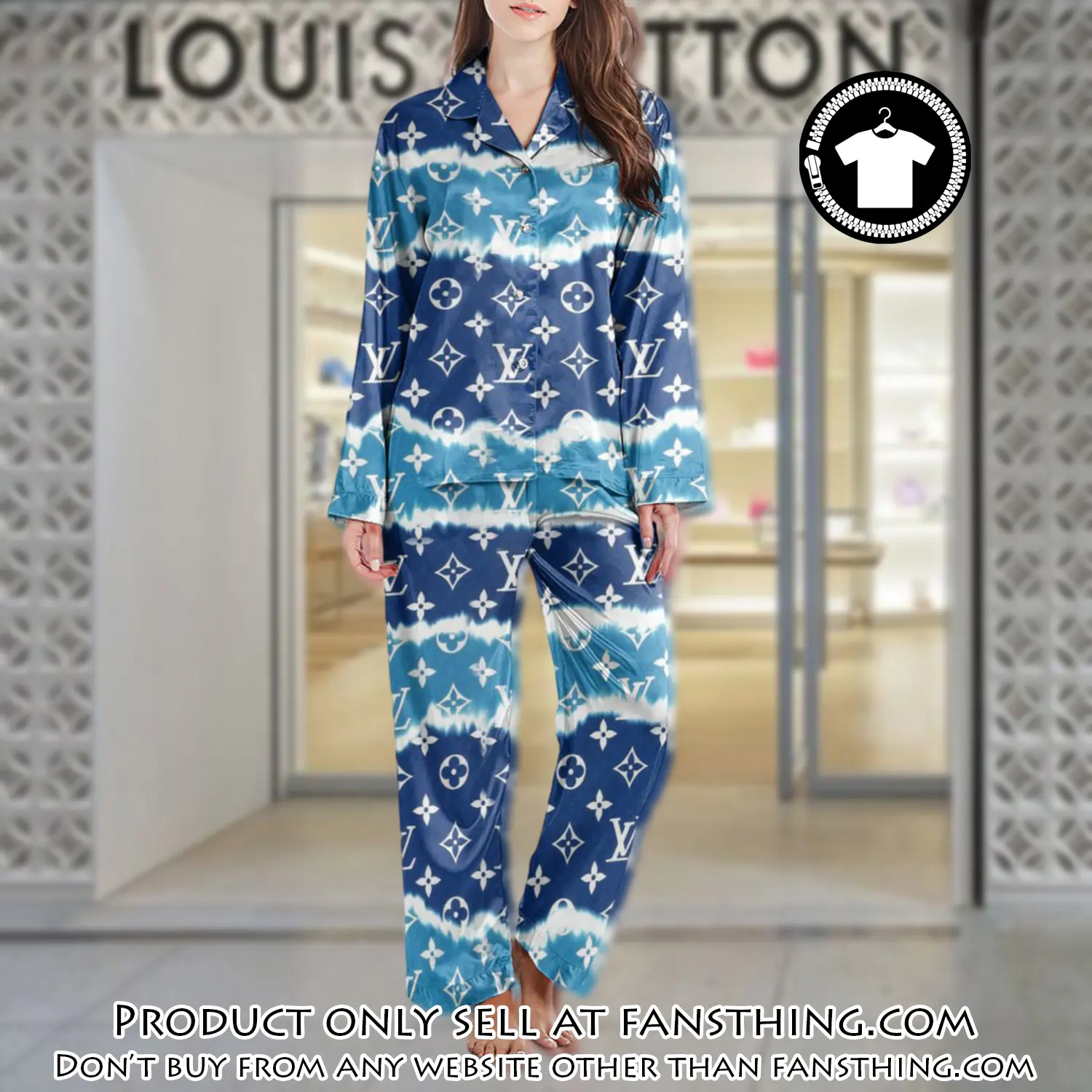 Lv monogram long satin pajama set pjs1011 fst0723036